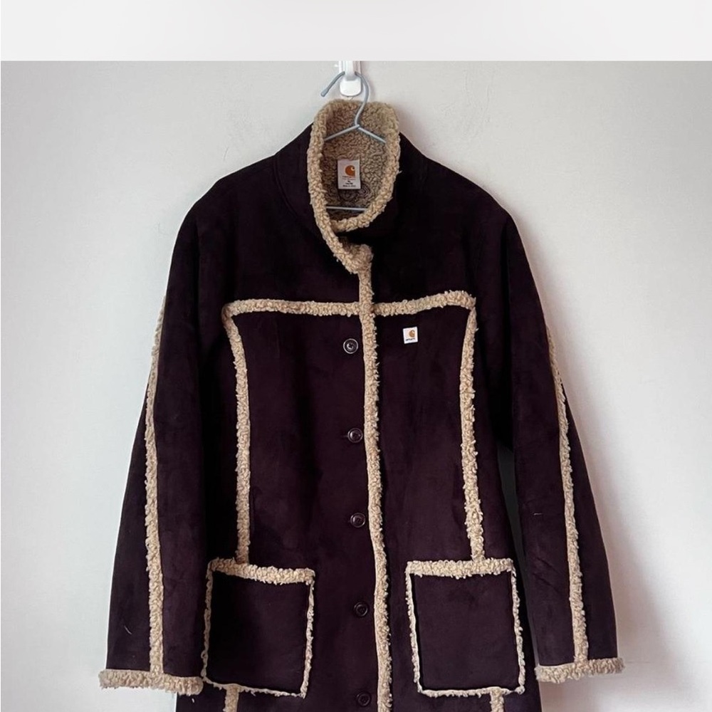 Carhartt Women's Teddy Jacket in Brown and Cream